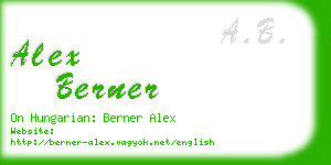 alex berner business card